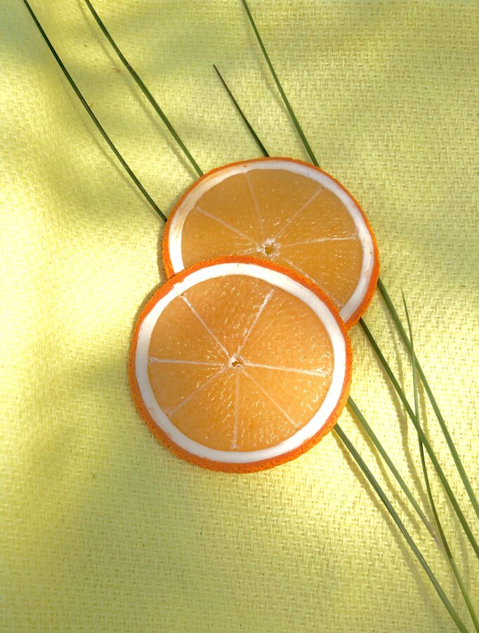 Broša - Apelsīns - 2 apaļas šķēles