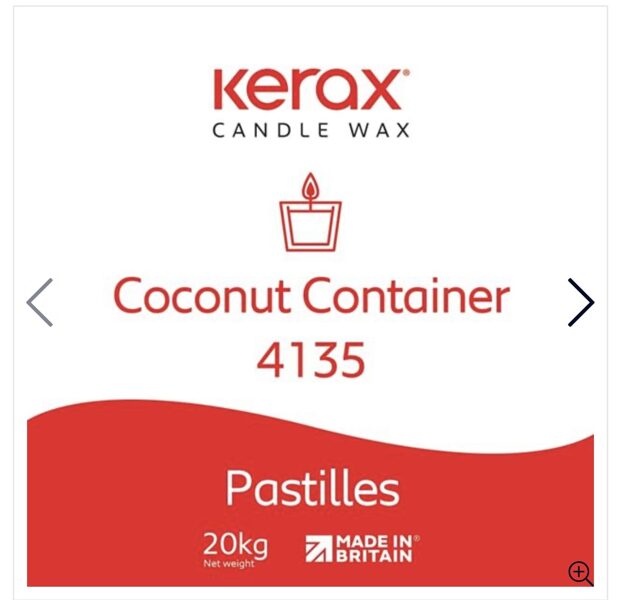 KERASOY COCONUT CONTAINER WAX - kokosriekstu vasks konteinersvecēm