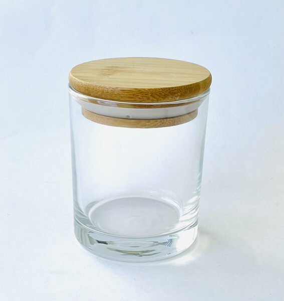Sveču glāze ar koka vāku (180 ml)